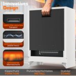 Semineu electric TRESKO 2000W flacari LED realiste, LCD Touch, WiFi, Aplicatie & Telecomanda – Caldura instant, 5 – 35°C, Alb - imagine 2