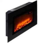 Semineu electric de perete negru, 900-1800W, cu LED flacara, telecomanda, termostat digital, 66 cm, Deuba® - imagine 2