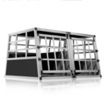 Cușcă transport câini XL Cadoca Bruno – aluminiu 89x70x51 cm, dublă, stabilă și sigură pentru mașină