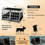 Cușcă transport câini XL Cadoca Bruno – aluminiu 89x70x51 cm, dublă, stabilă și sigură pentru mașină - imagine 6