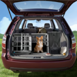 Cușcă transport câini XL Cadoca Bruno – aluminiu 89x70x51 cm, dublă, stabilă și sigură pentru mașină - imagine 5