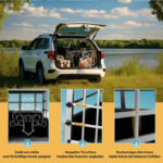Cușcă transport câini XL Cadoca Bruno – aluminiu 89x70x51 cm, dublă, stabilă și sigură pentru mașină - imagine 3
