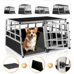 Cușcă transport câini XL Cadoca Bruno – aluminiu 89x70x51 cm, dublă, stabilă și sigură pentru mașină - imagine 2