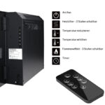 Semineu electric de perete negru, 900-1800W, cu LED flacara, telecomanda, termostat digital, 66 cm, Deuba® - imagine 6