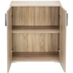 Dulap multifunctional cu usi Vela, 2 compartimente, Stejar, 77 x 60 x 31 cm - imagine 2