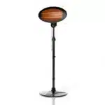 Incalzitor infrarosu 2000W cu stativ reglabil, 3 trepte, cu quartz, IP34, pentru terasa, balcon, exterior – negru