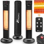 TRESKO Incalzitor terasa vertical 2000W cu telecomanda si timer, interior exterior, IP34, tip turn