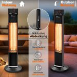 TRESKO Incalzitor terasa vertical 2000W cu telecomanda si timer, interior exterior, IP34, tip turn - imagine 5
