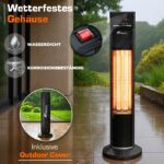 TRESKO Incalzitor terasa vertical 2000W cu telecomanda si timer, interior exterior, IP34, tip turn - imagine 7