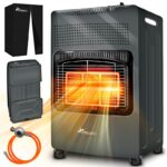 Incalzitor pe gaz TRESKO 4200W Pliabil, cu regulator, furtun si protectie, exterior interior, clasa A, Antracit