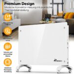 Radiator electric TRESKO 1500W, Instant-Heat, Design Slim, Mod ECO si Protectie IP24, Alb - imagine 6