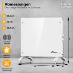 Radiator electric TRESKO 1500W, Instant-Heat, Design Slim, Mod ECO si Protectie IP24, Alb - imagine 5