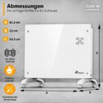 Radiator Electric Smart WiFi, Aplicatie – 2000W, Touchscreen LED + afisaj LCD, 5-50°C, Instant-Heat, termostat, Alb - imagine 6