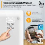 Radiator Electric Smart WiFi, Aplicatie – 2000W, Touchscreen LED + afisaj LCD, 5-50°C, Instant-Heat, termostat, Alb - imagine 5