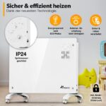 Radiator Electric Smart WiFi, Aplicatie – 2000W, Touchscreen LED + afisaj LCD, 5-50°C, Instant-Heat, termostat, Alb - imagine 4