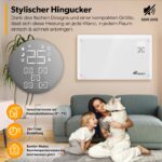 Radiator Electric Smart WiFi, Aplicatie – 2000W, Touchscreen LED + afisaj LCD, 5-50°C, Instant-Heat, termostat, Alb - imagine 2