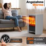 Semineu electric TRESKO 2000W flacari LED realiste, LCD Touch, WiFi, Aplicatie & Telecomanda – Caldura instant, 5 – 35°C - imagine 3