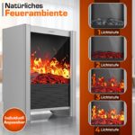 Semineu electric TRESKO 2000W flacari LED realiste, LCD Touch, WiFi, Aplicatie & Telecomanda – Caldura instant, 5 – 35°C - imagine 5