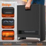 Semineu electric TRESKO 2000W flacari LED realiste, LCD Touch, WiFi, Aplicatie & Telecomanda – Caldura instant, 5 – 35°C, Negru - imagine 7