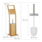 Suport hârtie igienică din bambus cu perie WC – design natural și elegant - imagine 8