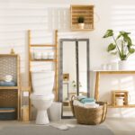 Suport hârtie igienică din bambus cu perie WC – design natural și elegant - imagine 4