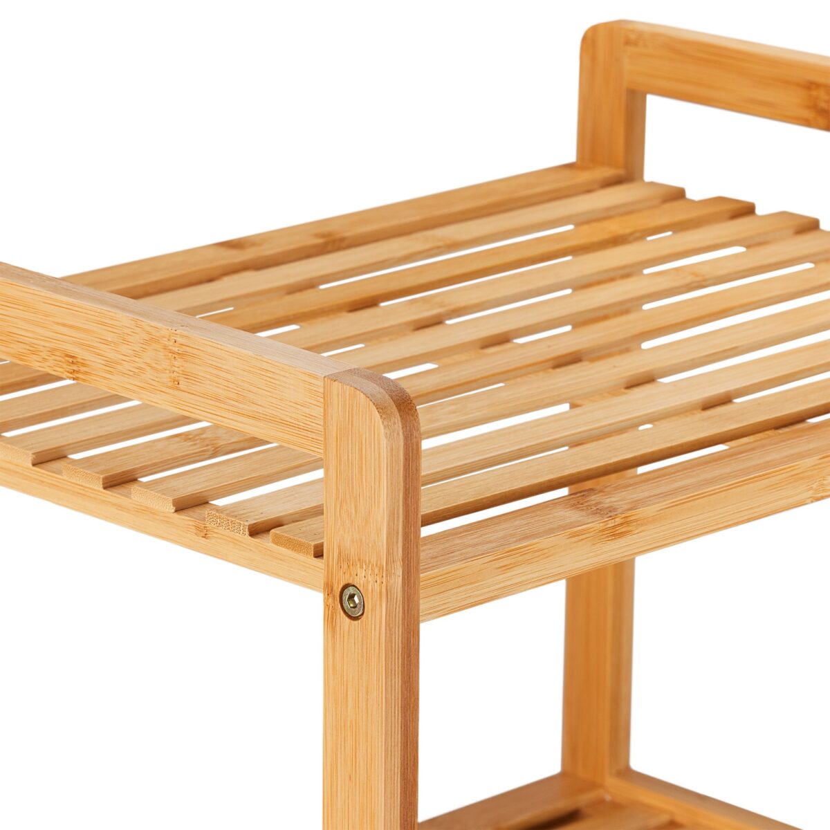 Raft de baie cu coș de rufe din Bambus, 96 x 44 x 33 cm, Relaxdays - imagine 6
