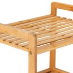 Raft de baie cu coș de rufe din Bambus, 96 x 44 x 33 cm, Relaxdays - imagine 6