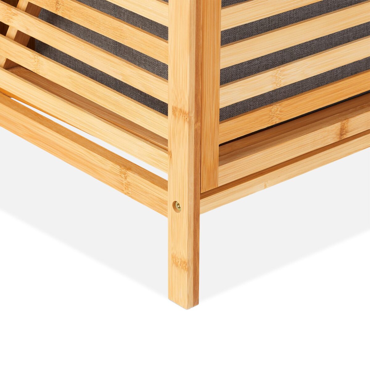 Raft de baie cu coș de rufe din Bambus, 96 x 44 x 33 cm, Relaxdays - imagine 5