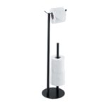 Suport hârtie igienică din metal NEGRU– modern, Relaxdays
