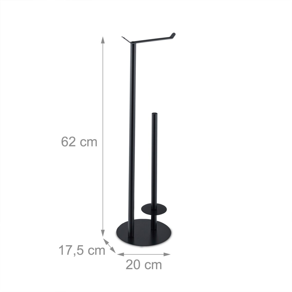 Suport hârtie igienică din metal NEGRU– modern, Relaxdays - imagine 8