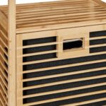 Cos de rufe din Bambus cu Rafturi pentru Baie, 95 x 40 x 30 cm, Relaxadys - imagine 2