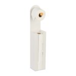 Suport hârtie igienică 2-în-1 din bambus și metal – modern și compact, ALB