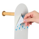 Suport hârtie igienică 2-în-1 din bambus și metal – modern și compact, ALB - imagine 4