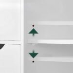Dulap alb cu 3 sertare și ușă lamelară – design scandinav modern pentru baie și hol - imagine 3