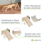 Loc de joaca pentru cățărare Triunghi Montessori, Perna, Tabla, Rampa și Arc de cățărare - imagine 8