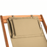 Sezlong din lemn, reglabil, pliabil, crem, 94x60x94cm, CASARIA® - imagine 2
