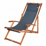 Sezlong din lemn, reglabil, pliabil, antracit, 94x60x94cm, CASARIA® - imagine 7
