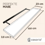 Raft de perete alb lucios 110 cm, suporturi de montare, MDF, Casaria - imagine 3