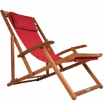 Sezlong din lemn, reglabil, pliabil, rosu, 94x60x94cm, CASARIA®
