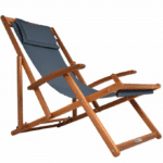 Sezlong din lemn, reglabil, pliabil, antracit, 94x60x94cm, CASARIA®