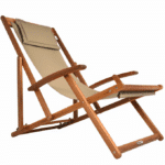 Sezlong din lemn, reglabil, pliabil, crem, 94x60x94cm, CASARIA®