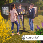 Masa de cocktail, Casaria, Ø60cm, inaltime reglabila, aluminiu, negru - imagine 6