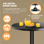 Masa de cocktail, Casaria, Ø60cm, inaltime reglabila, aluminiu, negru - imagine 2