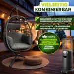 Leagan suspendat tip ou cu picior TILLVEX din poliratan, pliabil, husă pentru exterior, sustinere 150 kg, antracit - imagine 2