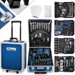 Trusă de scule TRESKO 949 piese cu troler, roți și mâner telescopic, set complet de scule din oțel crom-vanadiu